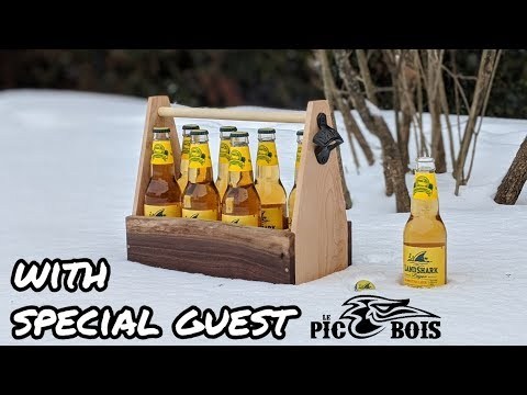 Beer Caddy - Live Edge Walnut and Maple - 8 Pack