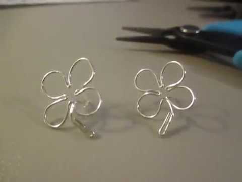 Beginner How to Wire Wrap Cute Shamrock Four Leaf Clover Stud Earrings