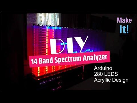 Best 14 Channel spectrum analyzer with 280 acrylic leds Arduino controlled