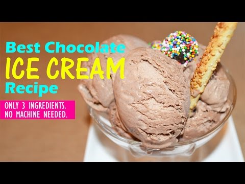 Best Chocolate Ice Cream Recipe (NO MACHINE) with only 3 Ingredients (no eggs)