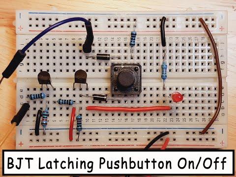 Bipolar Junctional Transistor: Latching Pushbutton On/Off Circuit