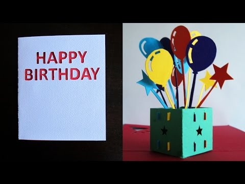 Birthday pop up card - balloon star popup box - EzyCraft