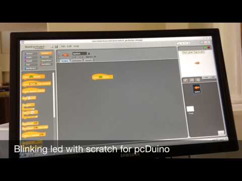 Blinking LED with scratch for pcDuino