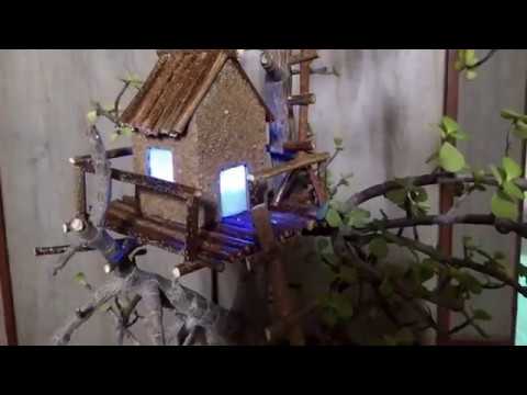 Bonsai Mini Lighted Rustic Tree House