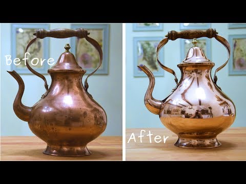 Brass Teapot restoration - satysfying to watch old thing rescue