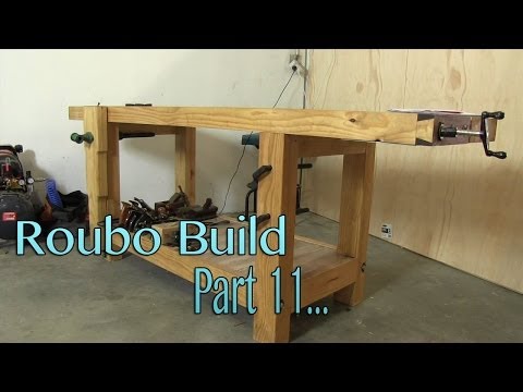 Build a solid workbench on a budget (split top roubo) Part 11 - Top Flattening and Finish