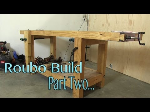 Build a solid workbench on a budget (split top roubo)t Part 2 - Bench-Top Glue Up &amp;amp; Pre-Flattening