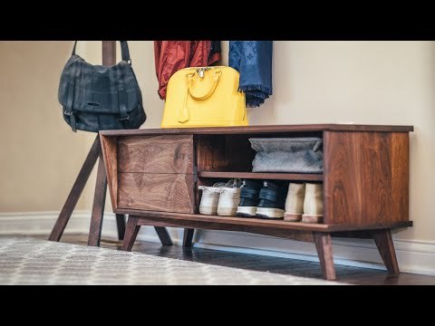 Building A Modern Entryway Shoe Bench || How To Build - Woodworking