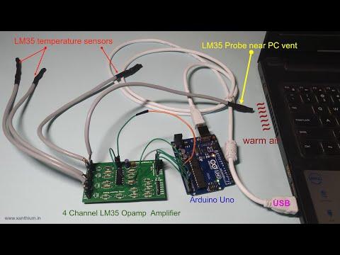 Building Hardware of 4 channel Arduino LM35 temperature data acquisition system using Python