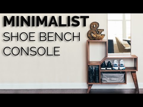 Building a Hall Console Shoe Bench w/ Standing Mirror || How To Make