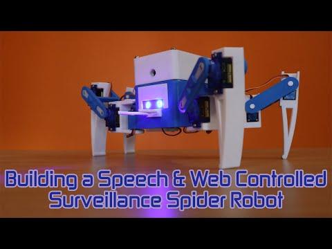 Building a Speech &amp;amp; Web Controlled Surveillance Spider Robot using Raspberry Pi &amp;amp; Arduino