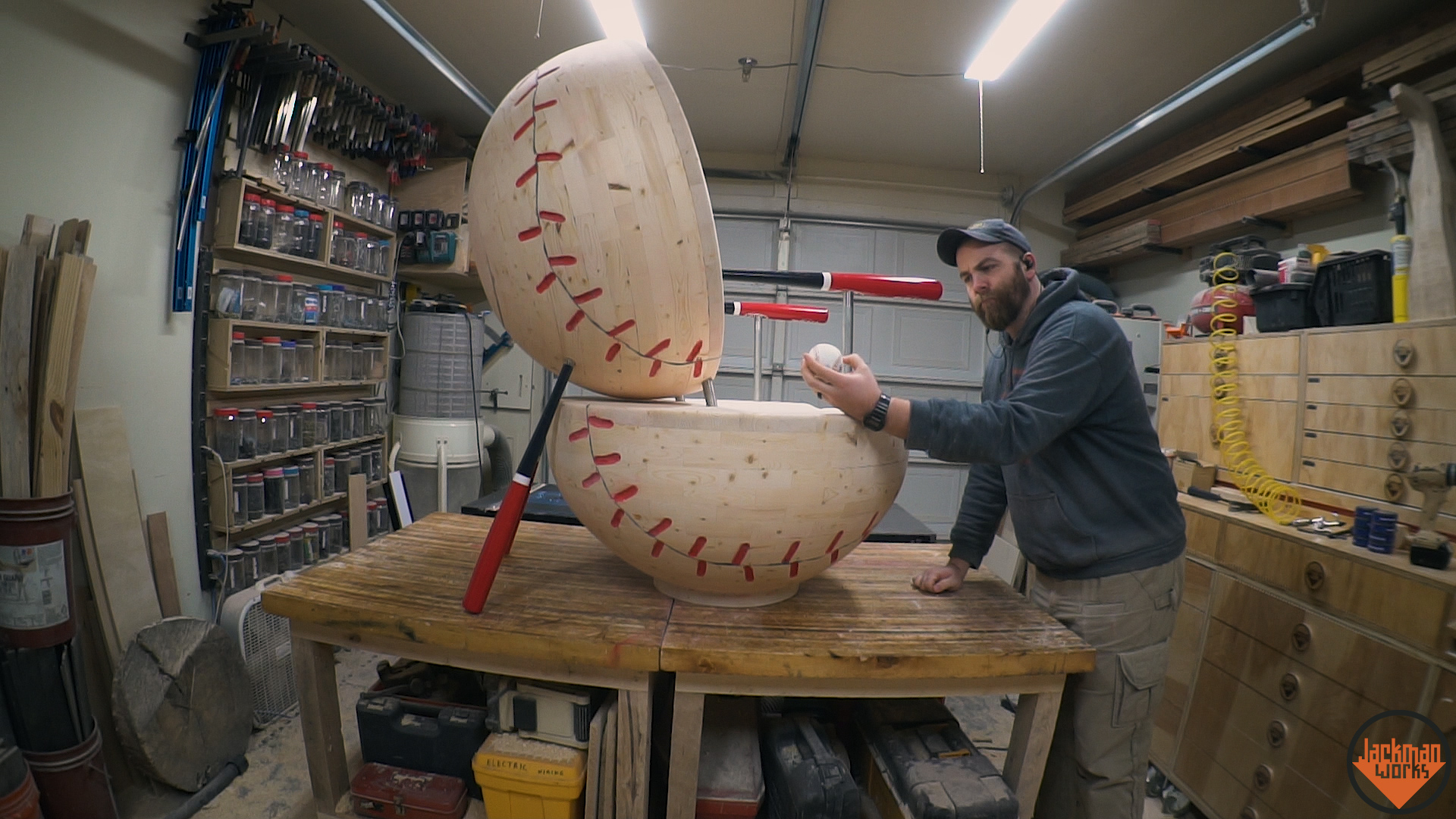 Building a giant baseball chair from 2x4s 38.jpg