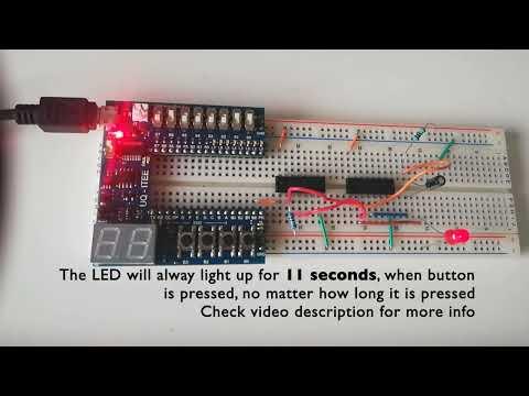 Building a pulse length regulator (monostable multivibrator) using logic gates on a bread board