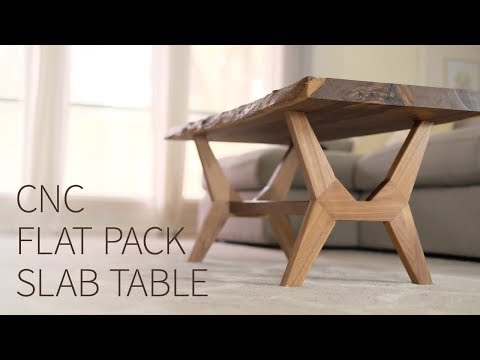 CNC Flat Pack, Live Edge, Mid Century Modern Coffee Table | Woodworking how to