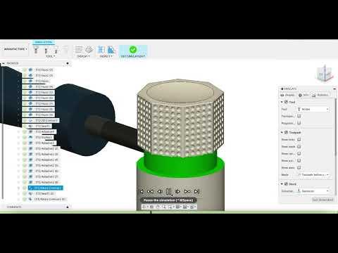 CNC Knob - Rough Spiral Base Cut - Simulation