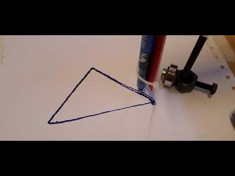 CNC machine model drawing a triangle. First CNC machine with stepper motors. Part 1