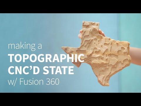 CNC topographical wooden state w/ Fusion 360