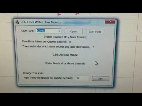 CO2 Laser Water Flow Rate Monitor and Alarm