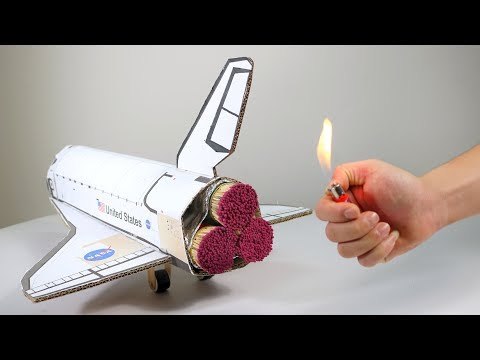 COOL Matches Powered Cardboard Space Shuttle TRIPLE JET