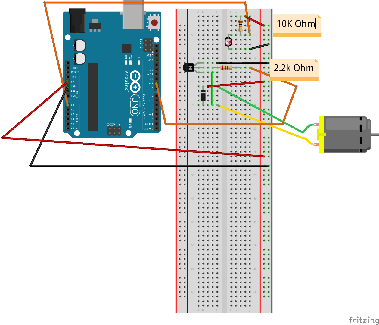 CRIC-09 and 03 Light Photo Resistors with DC Motor ARDX_bb.png