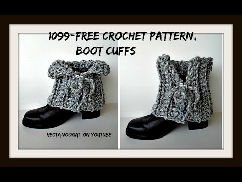 CROCHET LACED BOOT CUFFS, Free Crochet Pattern - #1099yt, Easy Beginner pattern