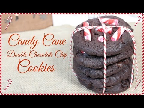 Candy Cane Double Chocolate Chip Cookies | YUMMY VEGAN