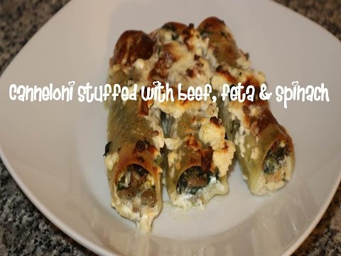 Canneloni stuffed with beef, feta &amp;amp; spinach recipe