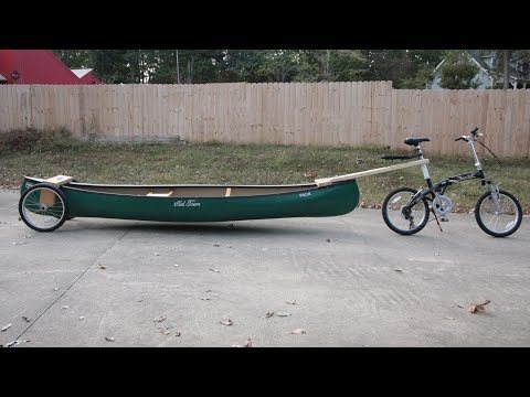 Canoe Cart Using the Wheels Off A Thule Cadence And Oar Lock Sockets