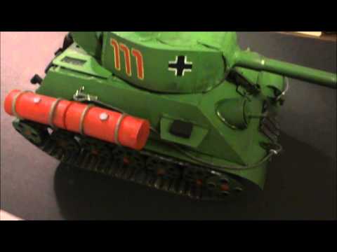 Cardboard electric T34-88 tank model.