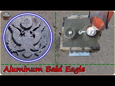 Casting an Aluminum Bald Eagle for the USA Independence Day. The Great Seal