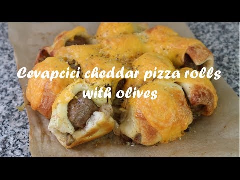 Cevapcici cheddar pizza rolls with olives recipe