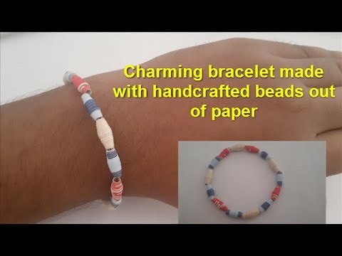 Charming bracelet made with handcrafted beads out of paper