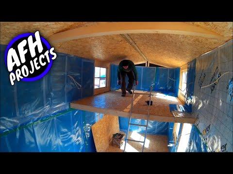 Cheap Tiny House on wheels build #6 - Installing electrical wiring, insulation and vapor barrier in