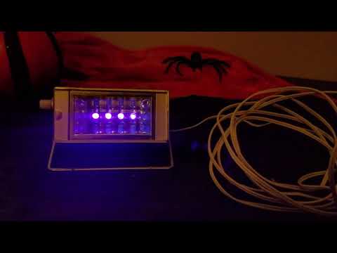 Cheap battery strobe blacklight hacked for steady on and external control