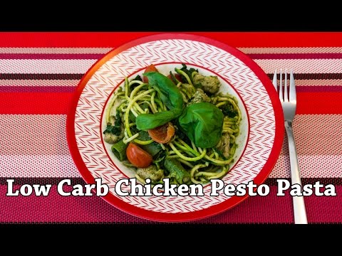 Chicken Pesto Pasta with Zoodles - Keto Recipe # 11, Meal Prep Recipe # 12