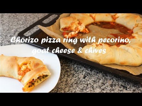 Chorizo pizza ring with pecorino, goat cheese &amp;amp; chives recipe