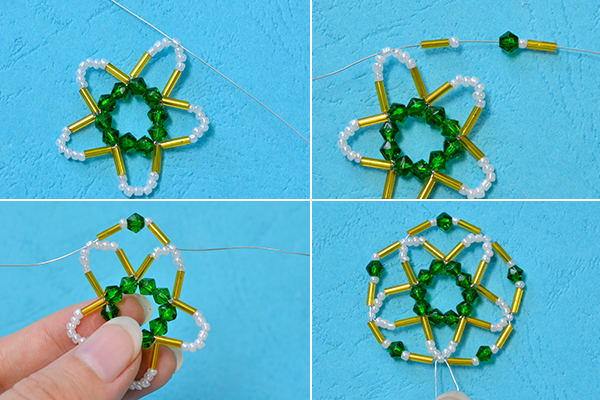 Christmas Necklaces to Make &ndash; Long Chain Pendent Necklace with Beaded Snowflake Pattern (3).jpg
