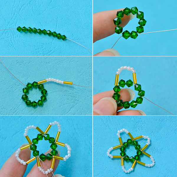 Christmas Necklaces to Make &ndash; Long Chain Pendent Necklace with Beaded Snowflake Pattern (2).jpg