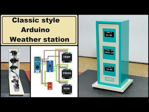 Classic Style Arduino Weather Station with three Oled Displays