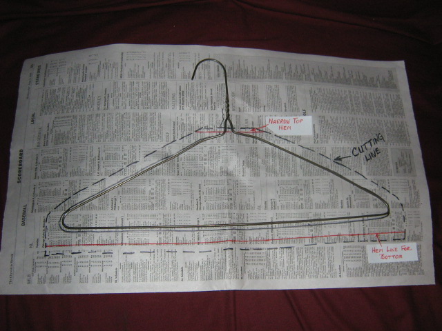 Clothespin Hanger - Making Newspaper Pattern.JPG