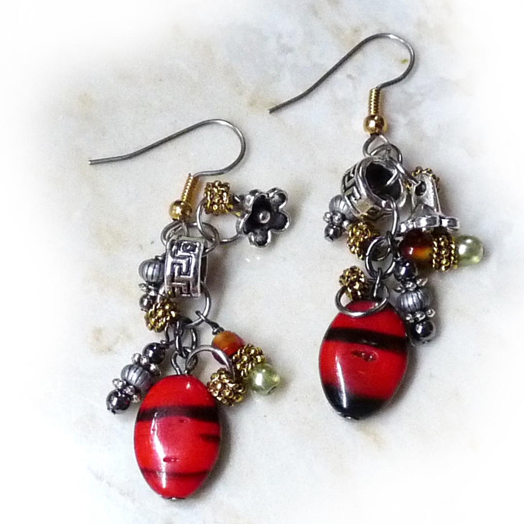 Cluster Earrings Red Black LO.jpg