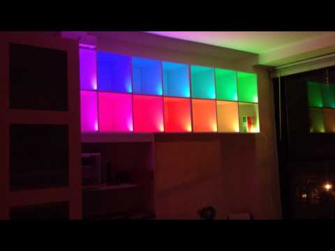 Color changing box shelves with LED-strips and arduino