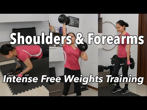 Complete Shoulders &amp;amp; Forearms Free Weights Training - DropSets + SuperSets