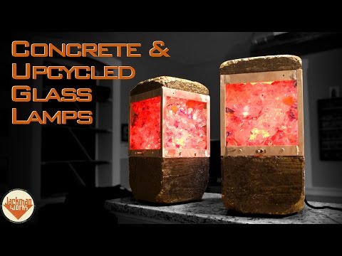 Concrete &amp;amp; Upcycled Glass Lamps