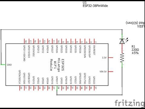 Connecting LED with ESP32 #ESP32Devkit_board