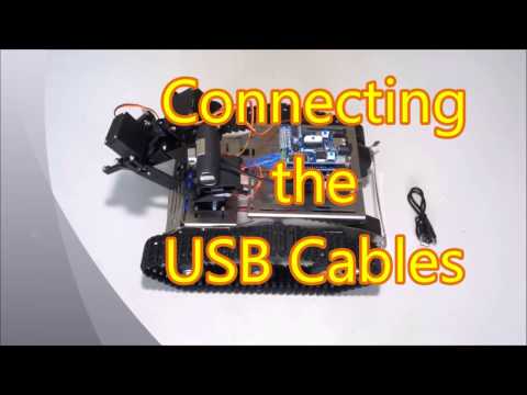 Connecting the USB cables of the Kuman Robot