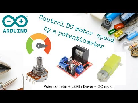 Control DC motor speed using potentiometer + L298n driver + Arduino