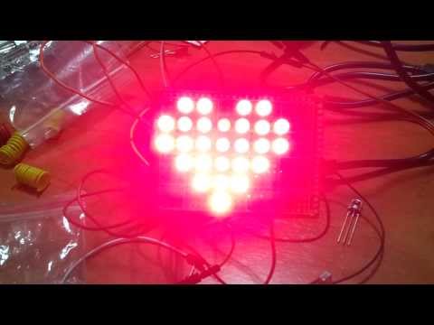 Coraz&amp;oacute;n con matriz de leds con arduino control remoto IR