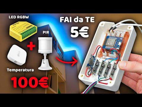 Costava 100&euro; e l'ho costruito con 5&euro;! Controller strisce LED RGBW con sensori PIR e Temperatura!