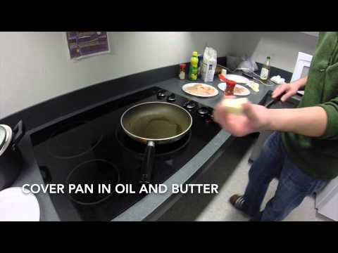 Cover pan in oil and butter